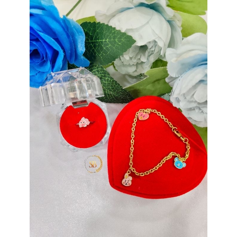 Cincin Anak Nemo & Gelang Rantai Anak Bts Perak 925 Asli