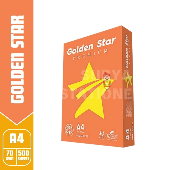 

(RIM) KERTAS HVS GOLDEN STAR A4 / KERTAS GOLDEN STAR 70gsm / KERTAS HVS