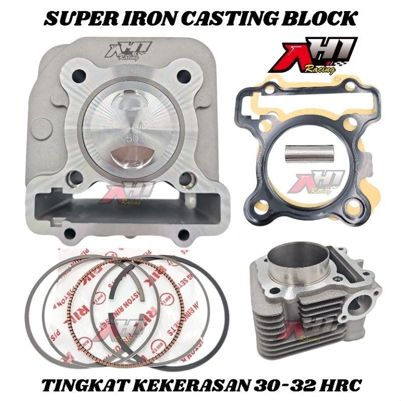 BORING BLOCK BLOK SEHER BORE UP 59 MM MIO J FINO MIO GT SOUL GT 115 XRIDE 115 AH1 RACING SUPER IRON 