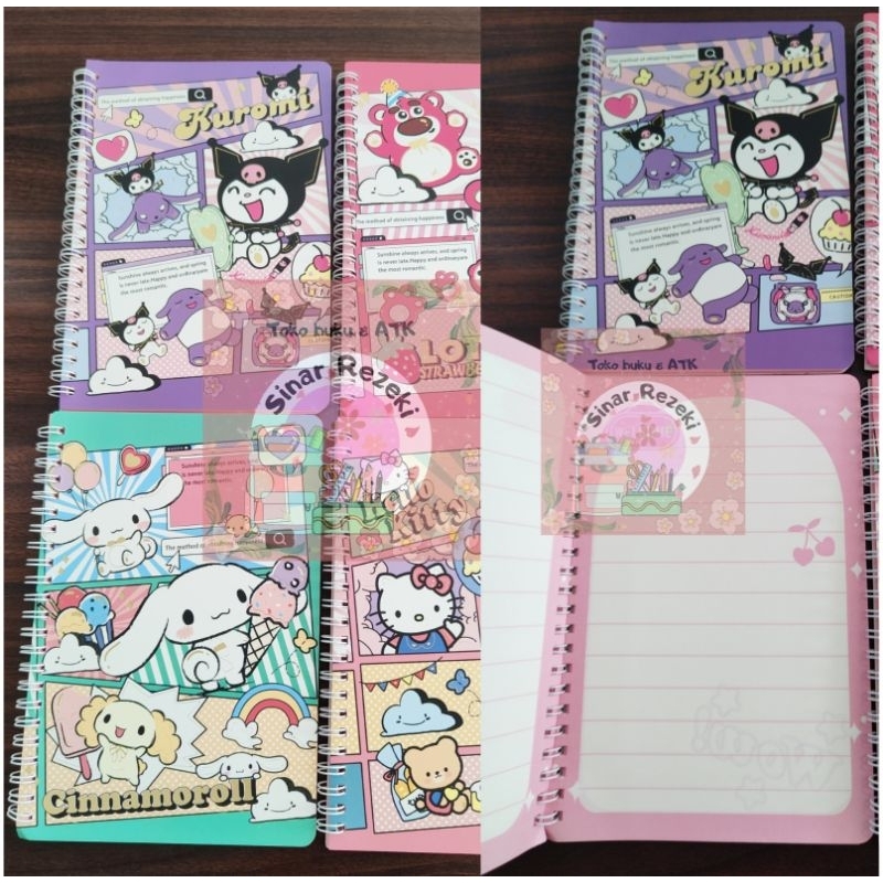 

1 buah!!Buku notebook spiral sanrio lotso kuromi/buku catatan fancy murah lucu/notebook spiral murah lucu