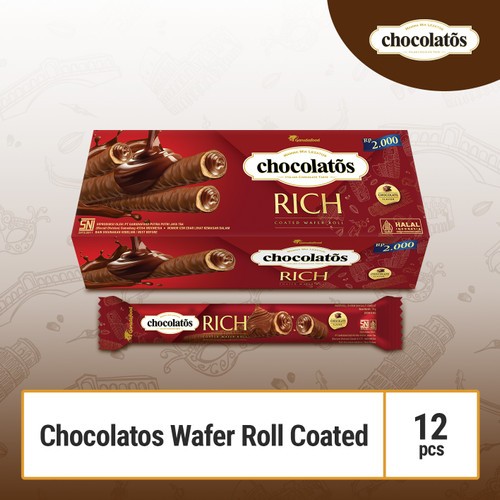 

Chocolatos Rich Coated Wafer Roll 1 Box isi 12 Pcs