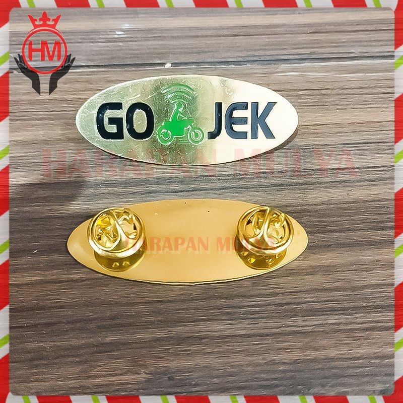 Bros Model Oval Gojek - Pin Logo Gojek Komunitas Ojol Murah - Harapan Mulya