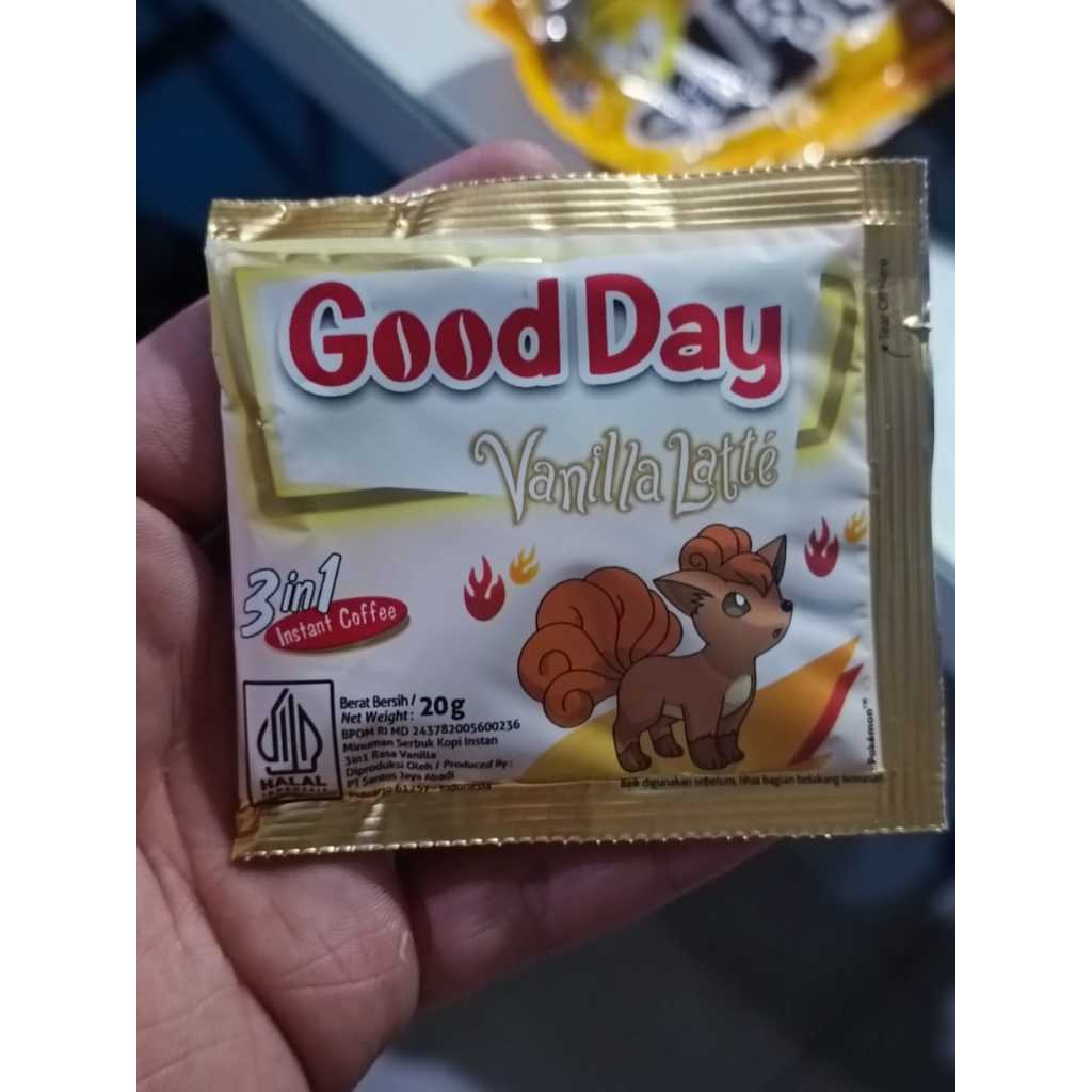 

Kopi Good Day Vanilla Latte X Pokemon Vulpix 3 In 1 Instant Coffee Sachet 20gr