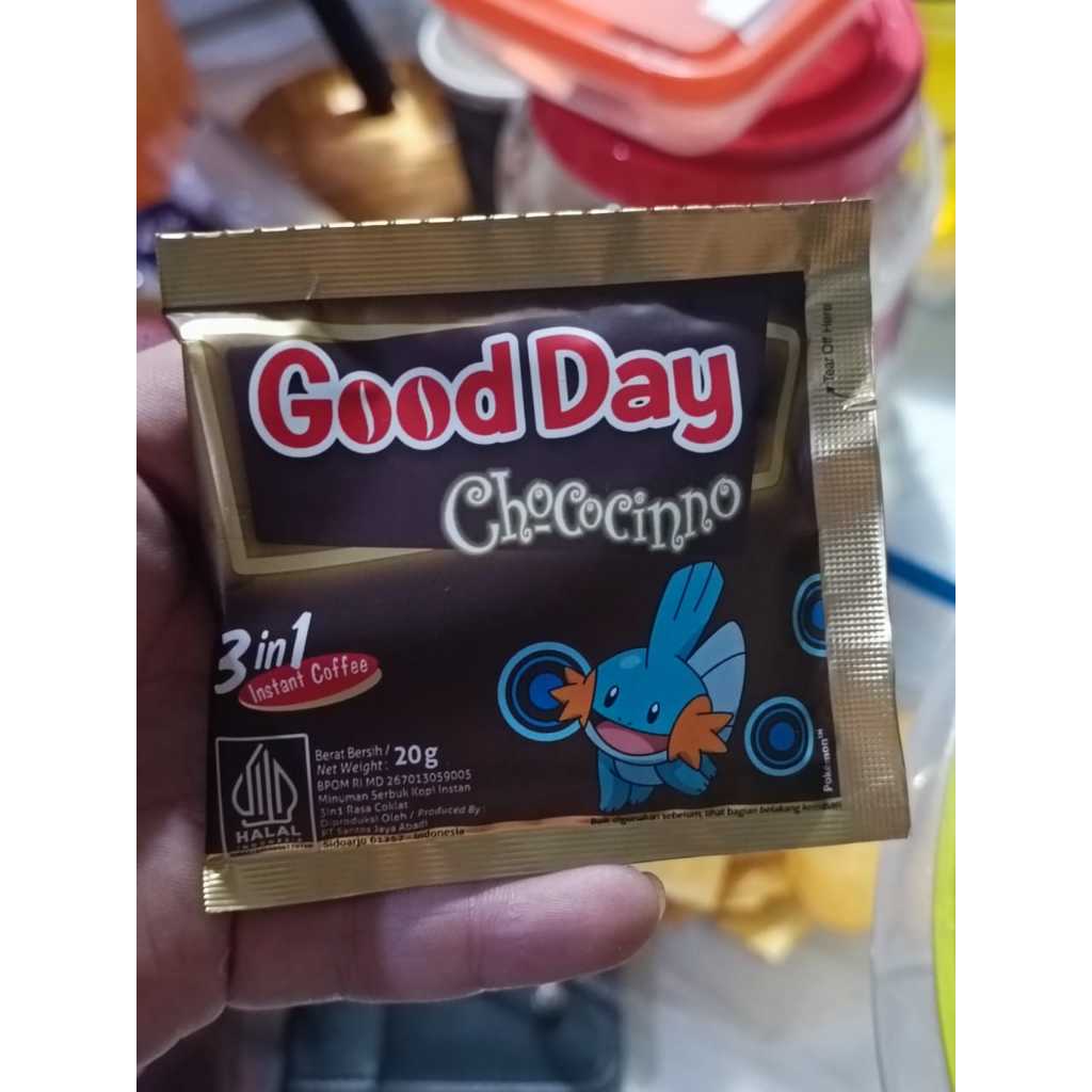 

Kopi Good Day Chococinno X Pokemon Mudkip 3 In 1 Instant Coffee Sachet 20gr