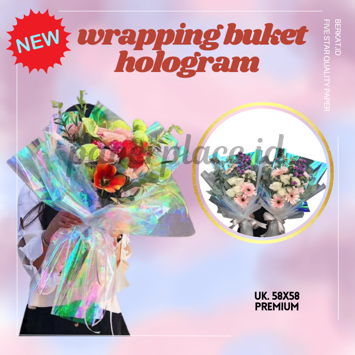 

[NEW] HOLOGRAM LEMBARAN BUKET PLASTIK RAINBOW TRANSPARANT PELANGI KERTAS BUNGA WRAPPING PAPER