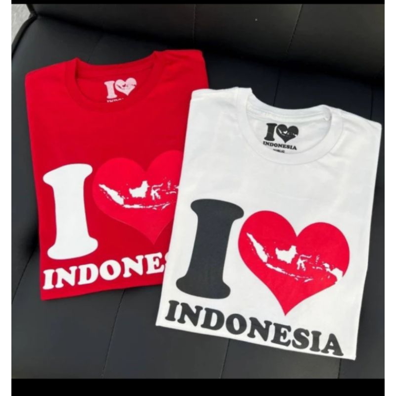KAOS CEWE COWO MOTIF MERAH PUTIH TULISAN INDONESIA BAHAN ADEM
