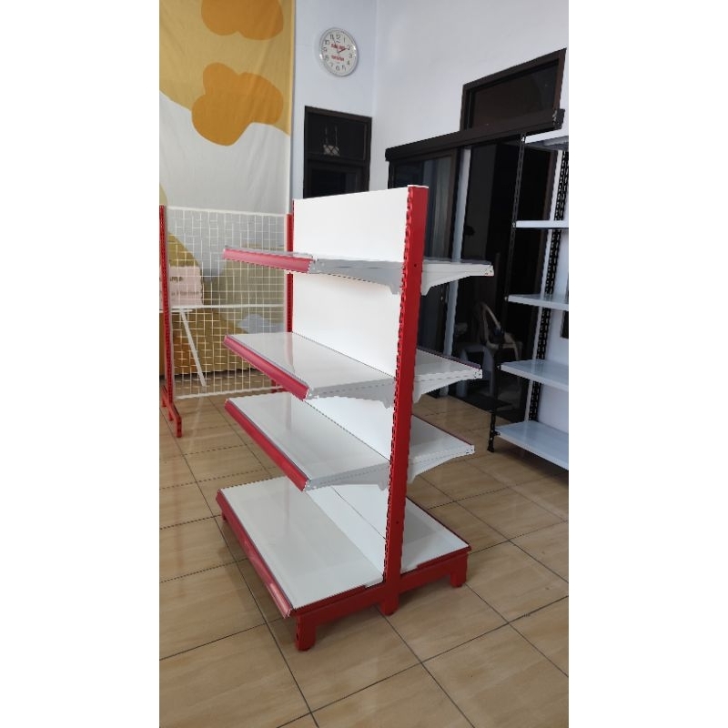 Rak Supermarket Minimarket Gondola Island Panel Double T150 Rak Gondola Double