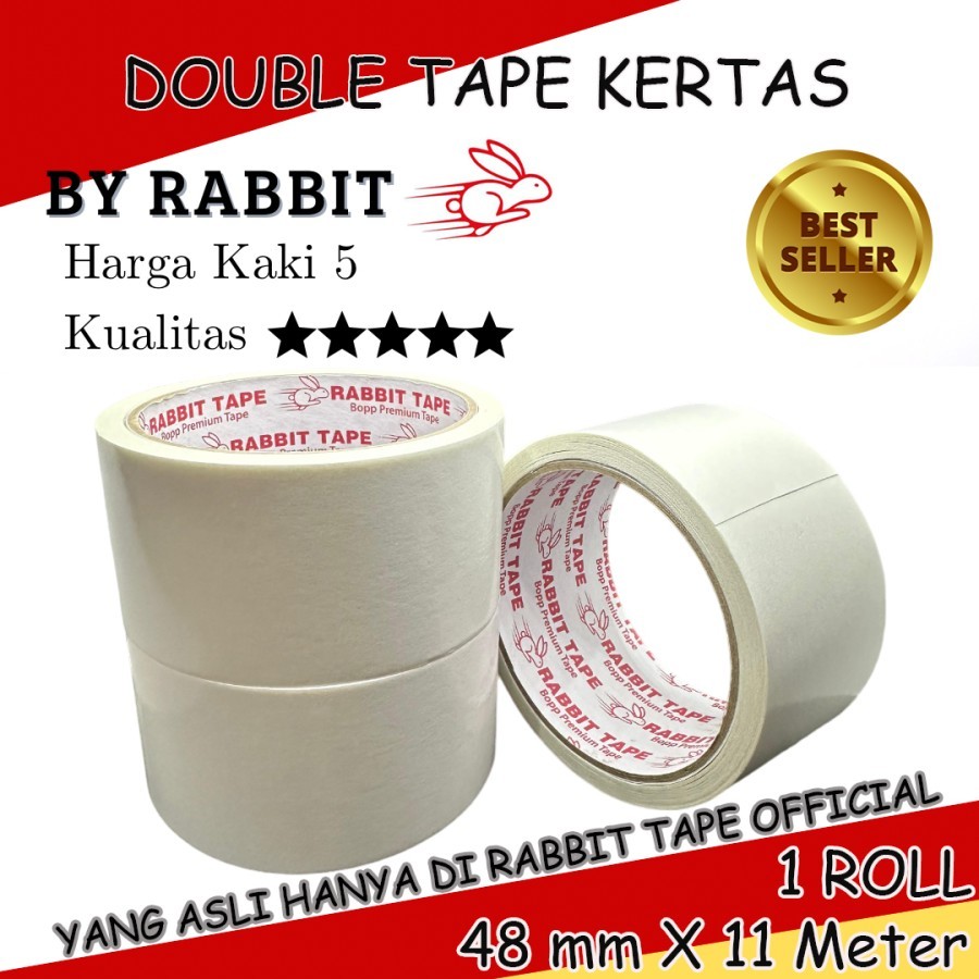

Double Tape Kertas RABBIT TAPE 2 inch x 12 yard / 48 mm x 11 meter