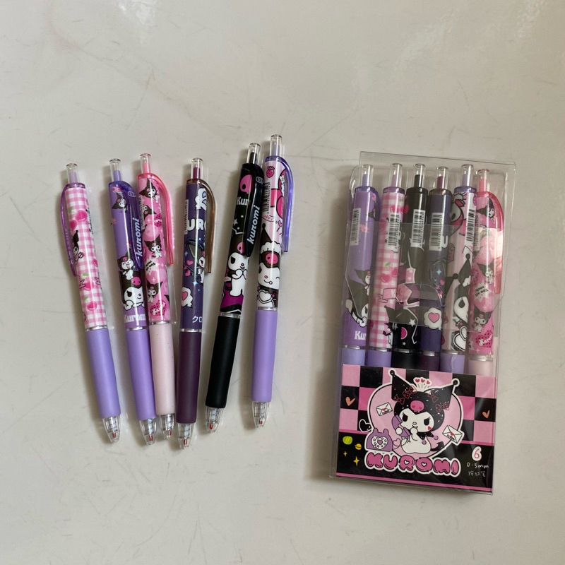 

Pulpen Kuromi isi 6pcs ukuran 0,5mm