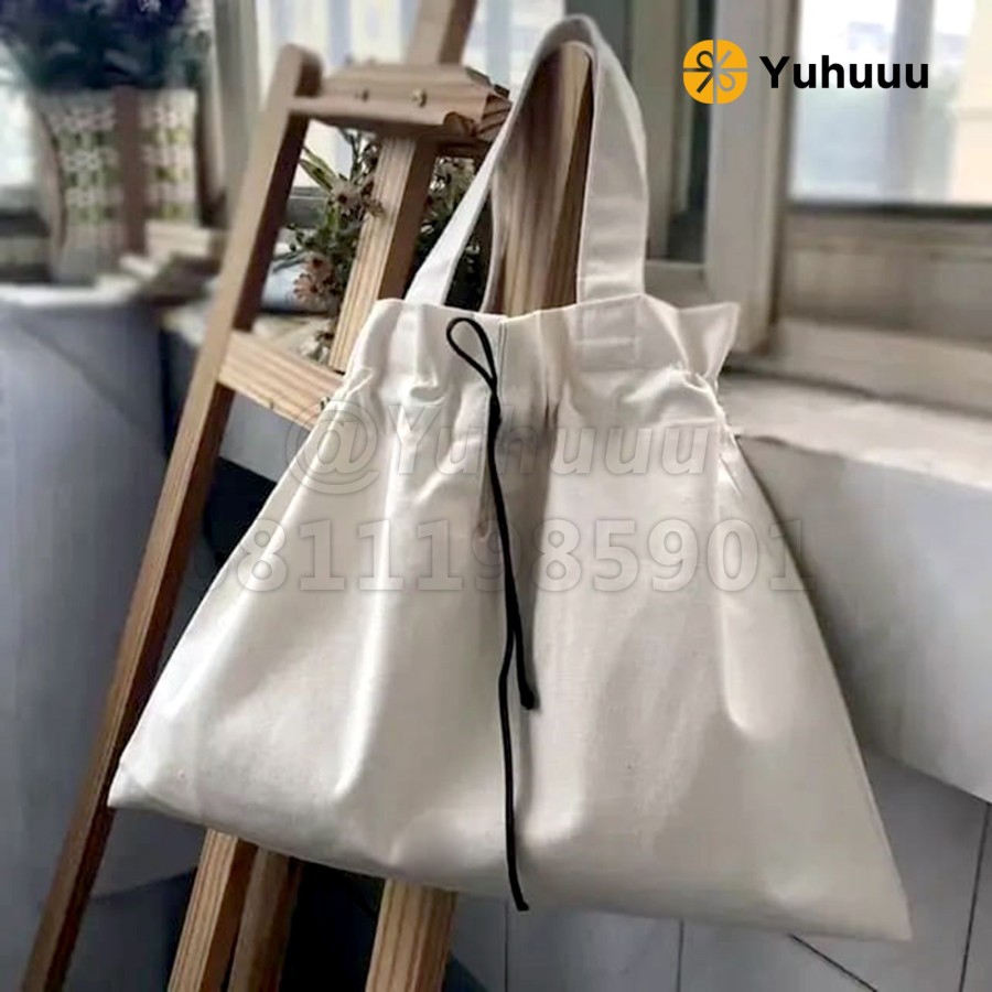 Tote Bag Canvas Serut Tas Korean