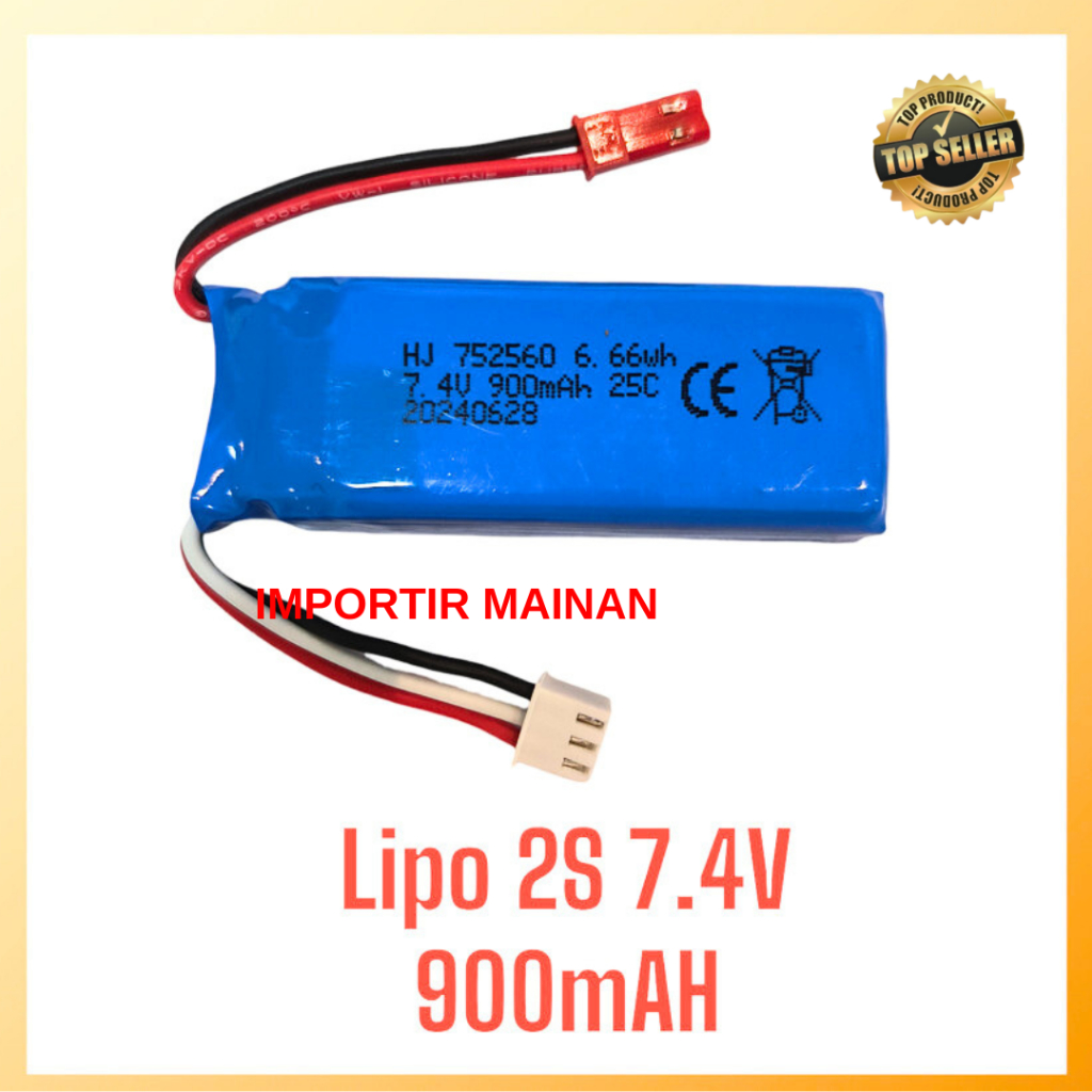 Baterai X520 Battery Lipo XK X520 Rc Airplane 7.4V 900mAH batere XK X520