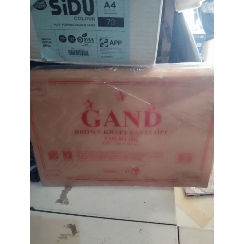

amplop coklat folio gand 1 pack isi 100 lembar