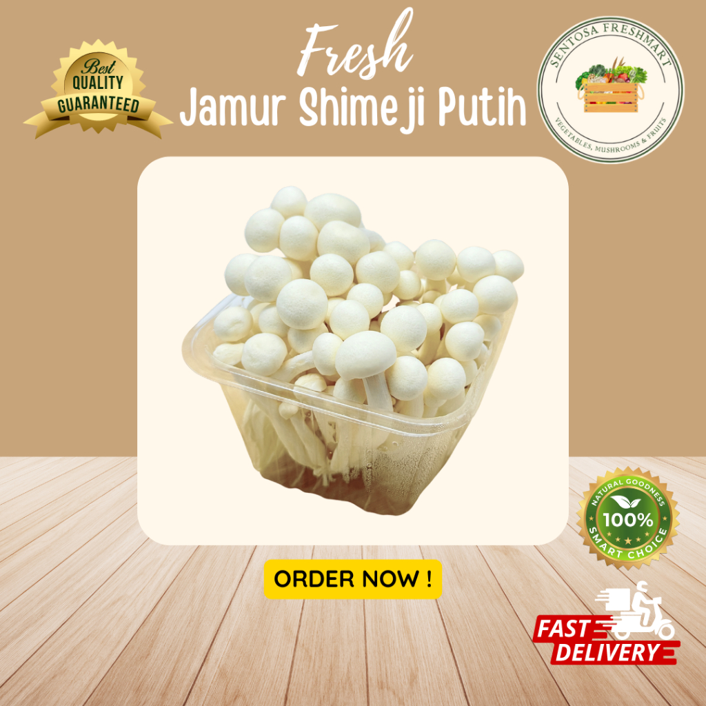 

[SENTOSA FRESHMART] JAMUR SHIMEJI PUTIH / SHIMEJI WHITE MUSHROOM per BOX @40 PACK