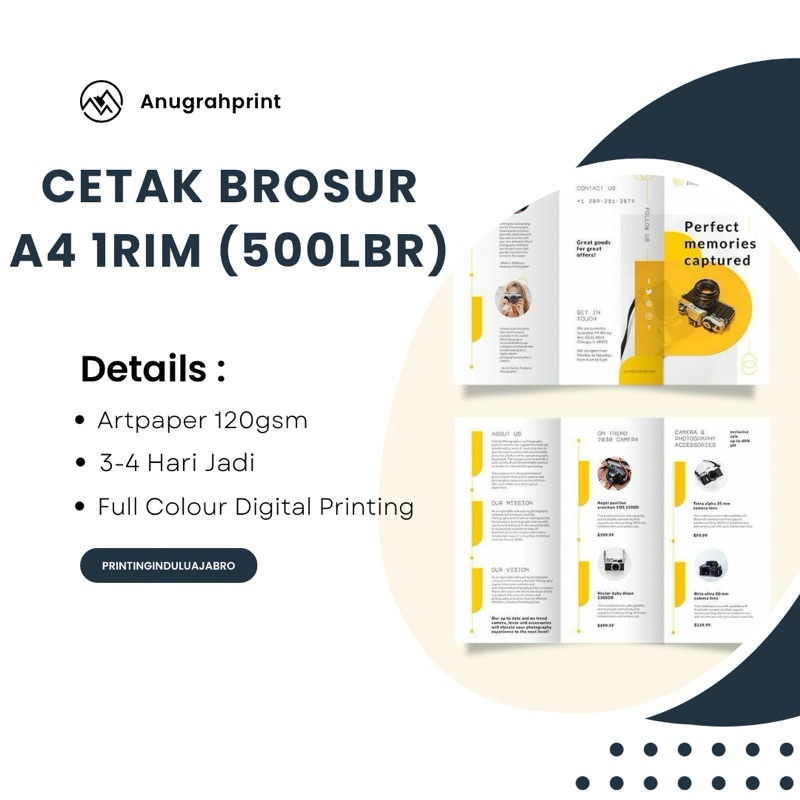 

Cetak Custom Brosur Lipat 3 Ukuran A4 1 Rim 500 Lembar Digital Printing Full Colour