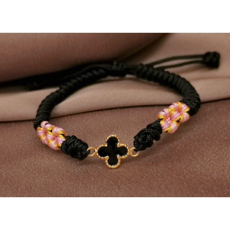 Gelang Emas Asli 8K 375% Tali Plintir 2 Bunga