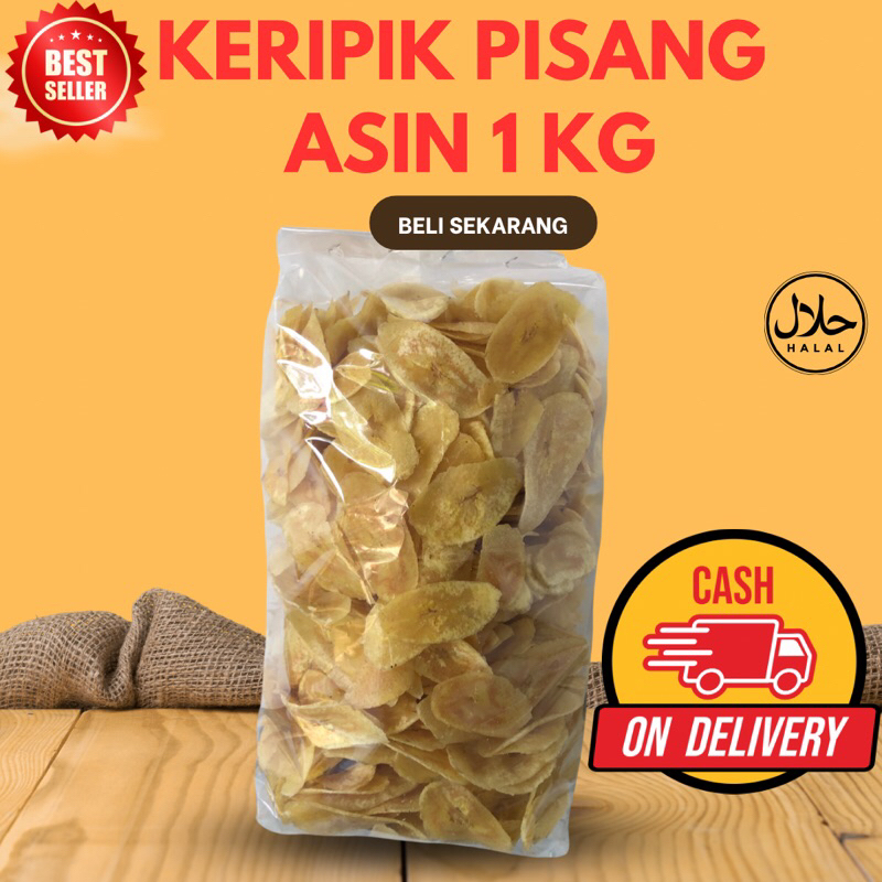 

MURAH! KERIPIK PISANG 1 KG, SRIPING PISANG, CEMILAN ASIN GURIH