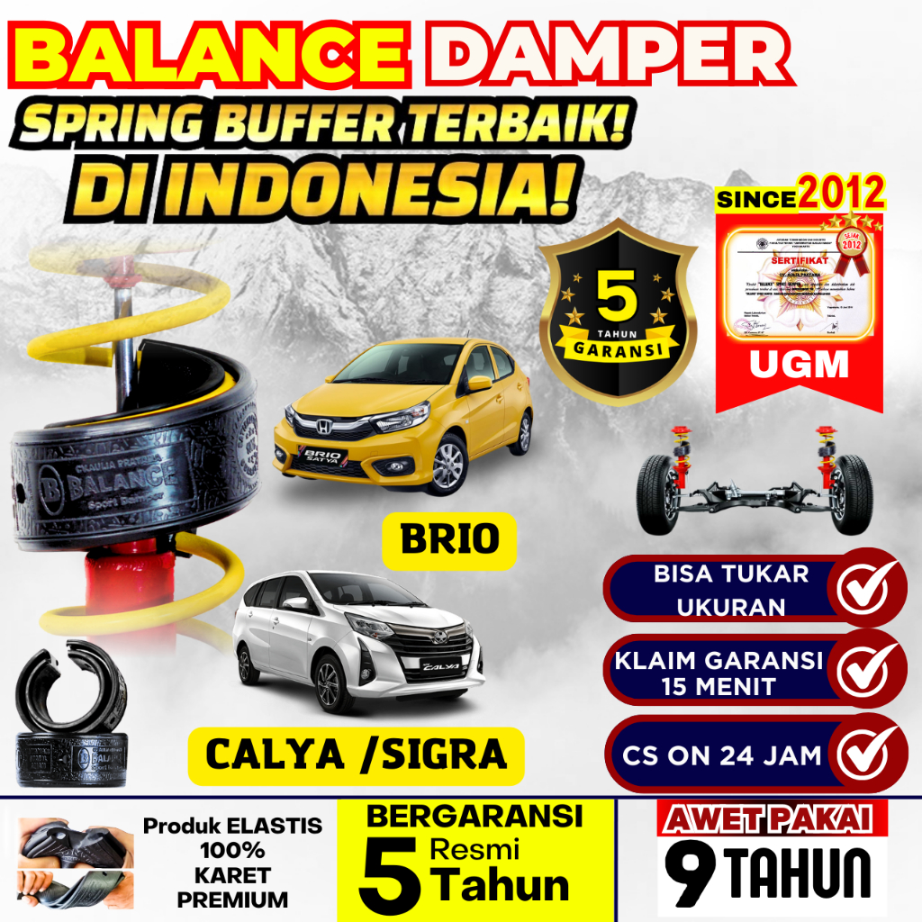 BALANCE Spring Buffer Mobil CALYA SIGRA BRIO Dumper Damper Shock Mobil GARANSI 5Th - UGM Sertifikat
