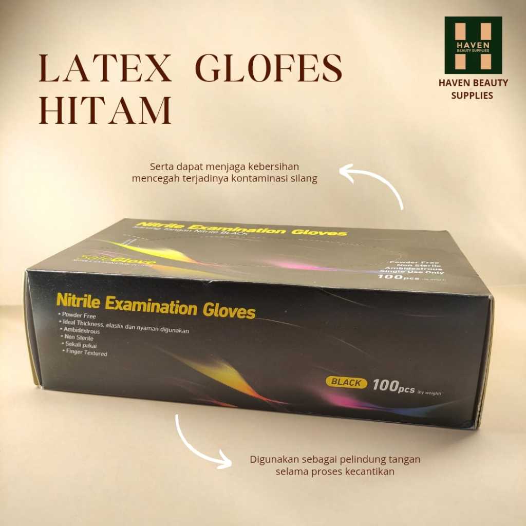 Latex Gloves Hitam/Sarung tangan/Sarung tangan hitam/Pelindung tangan/Sarung tangan karet