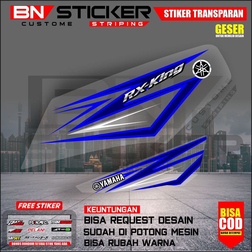 STRIPING DECAL RX KING FACELIFT CUSTOM TRANSPARAN STRIPING RX KING VIRAL UV PREMIUM MAX DECAL IX-45