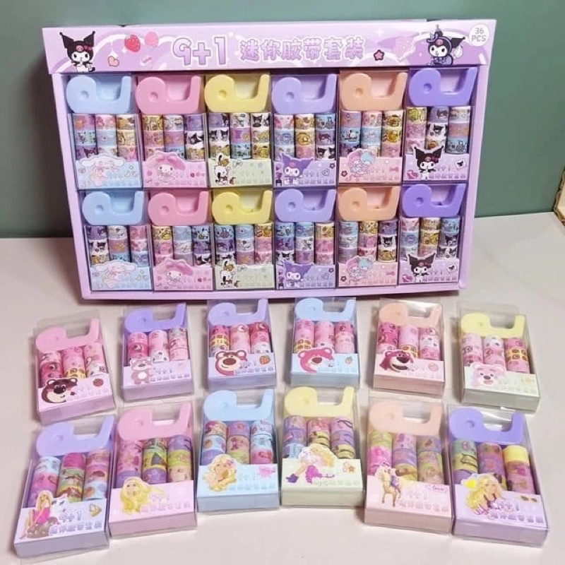 

Mainan Washi Tape Karakter Sanrio Dapat Dispenser Isolasi dan 9 Tape ATK Stationary Anak