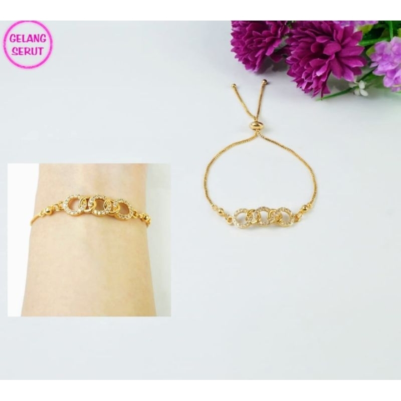 gelang serut dewasa terbaru emas muda 3 gram