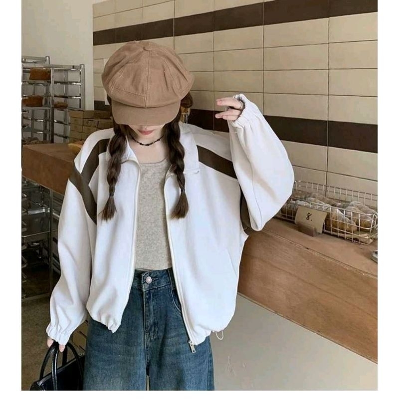 JAKET WANITA - LUCY JAKET ZIPPER OVERSIZE WANITA KOREAN STYLE