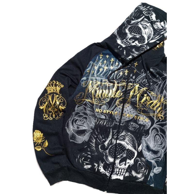 Minute Mirth Skull Zip Hoodie No Style is My Style