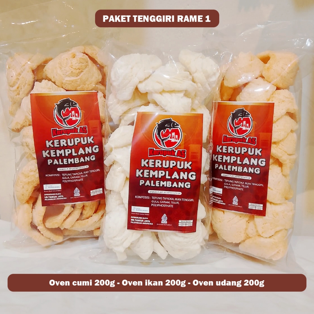 

PAKET TENGGIRI RAME 1 (Oven cumi 200g - Oven ikan 200g - Oven udang 200g)