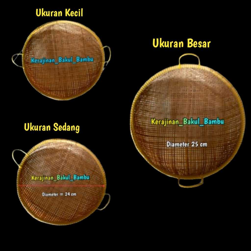 CABLUK BAMBU atau Kukusan bambu Bulat variant lengkap Ukuran Kecil Sedang dan Besar alat pengukus