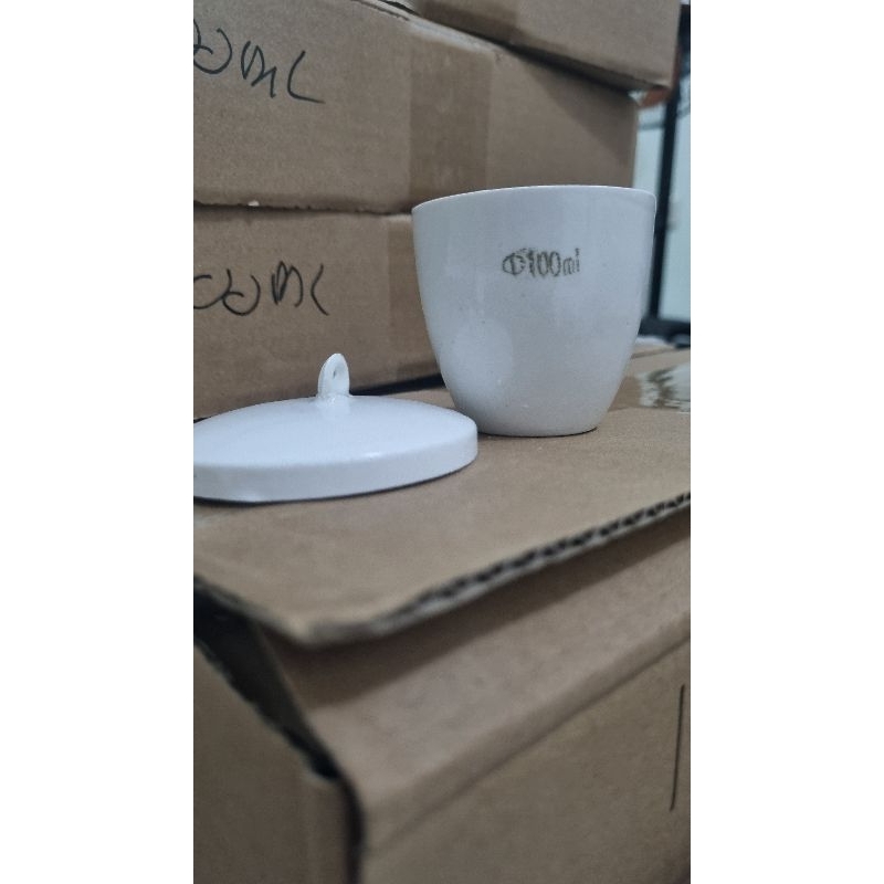 CRUCIBLE PORCELAIN 100 ML CAWAN KRUSIBEL PORSELIN CAWAN PORSELIN