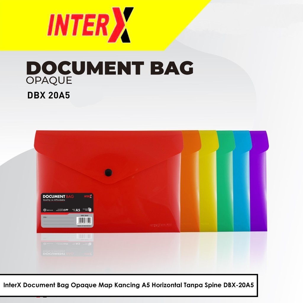 

InterX Document Bag Opaque Map Kancing A5 Horizontal Tanpa Spine DBX-20A5