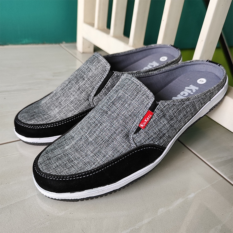 NEW PRODUCT Sepatu Slop Pria Sandal Selop Bustong Slip On Bahan Levis