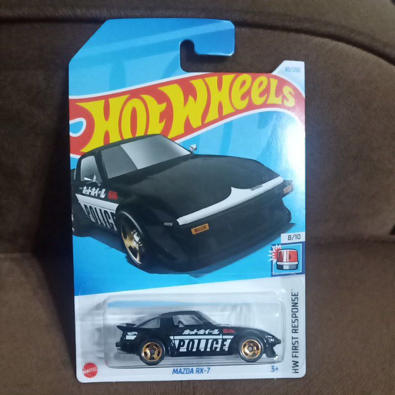 mazda rx-7 hotwheels hitam police
