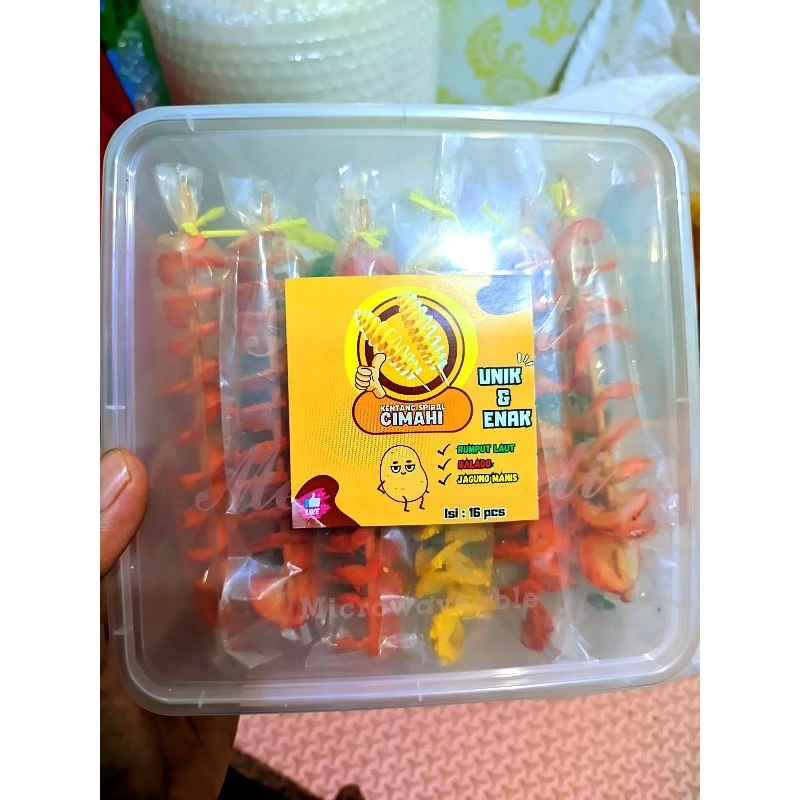 

Kentang Mini Spiral edisi Box ( isi 15 PCS + BONUS 1PCS)