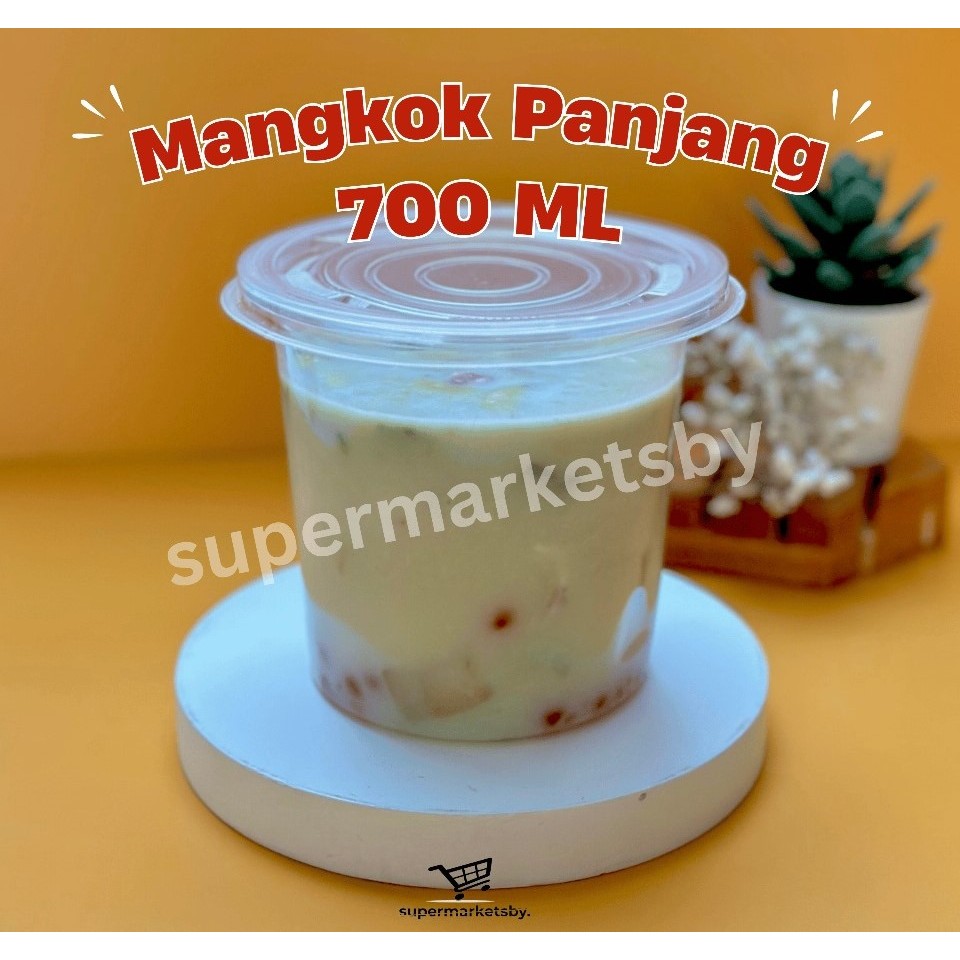 Mangkok Plastik Panjang Polos 700 ml / Mangkok Es Buah Sop Kuah Bakso