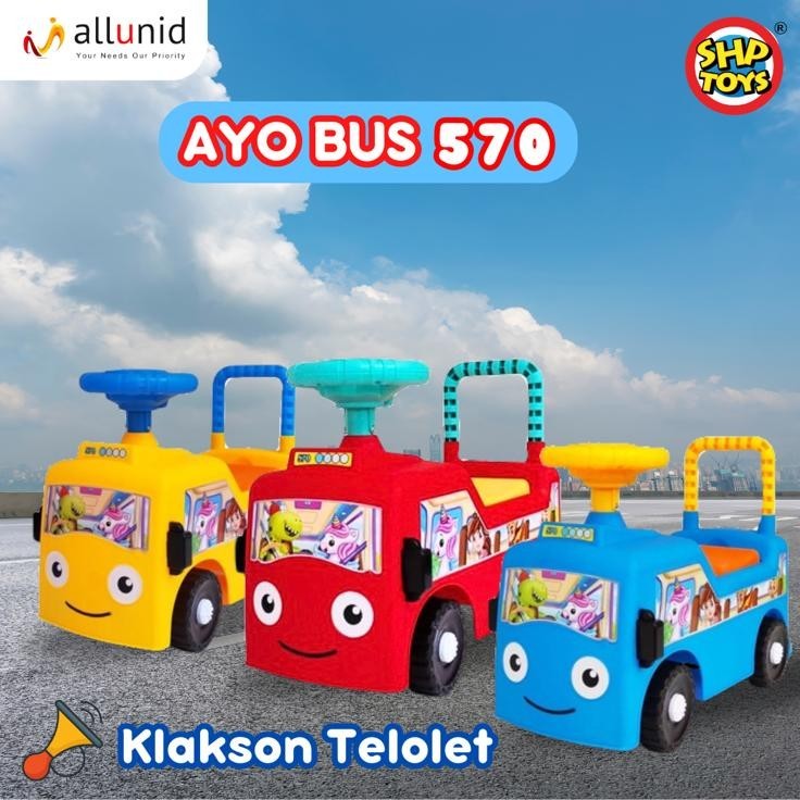 mainan mobil anak bisa dinaiki ayo bus shp 570 telolet musik bus tayo mobil dorong rideon tolocar