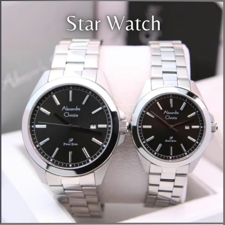 JAM TANGAN ALEXANDRE CHRISTIE 1015 COUPLE PRIMO STEEL