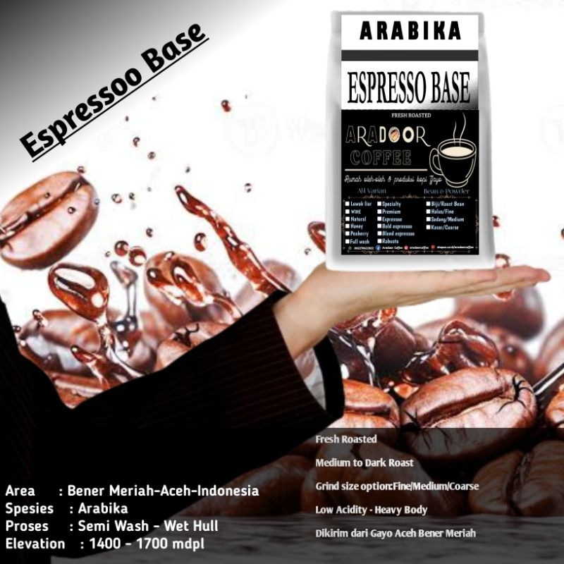 

kopi Arabica Gayo Espresso Based Kopi Susu 100%Arabica Gayo Espresso,Biji/Roast Bean & Powder AraDoor Coffee