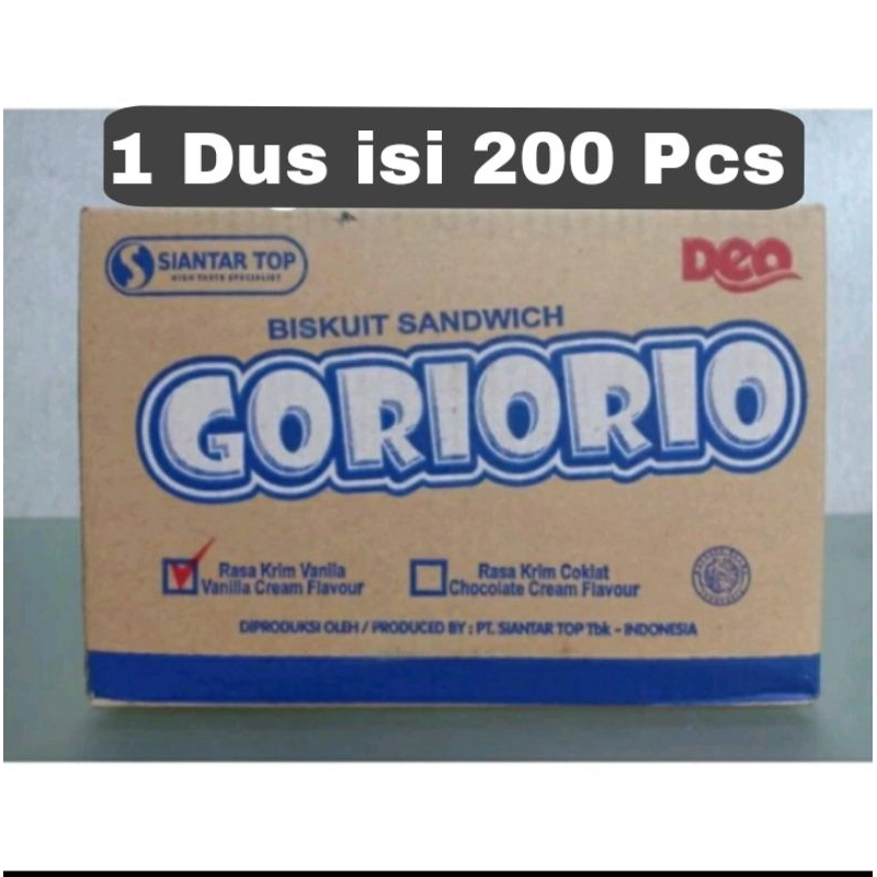 Biskuit Sandwich krim rasa vanila & Coklat Goriorio 10 gr (10 Balls x10 Packs 1 Dus isi 200 Pcs)