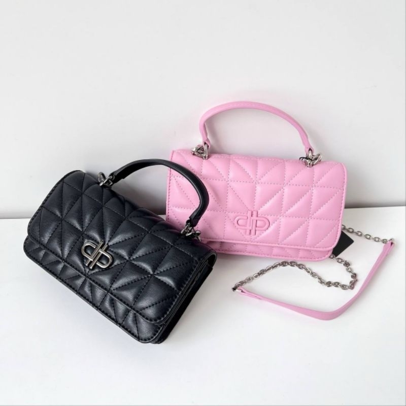 Tas pedro selempang hitam pink