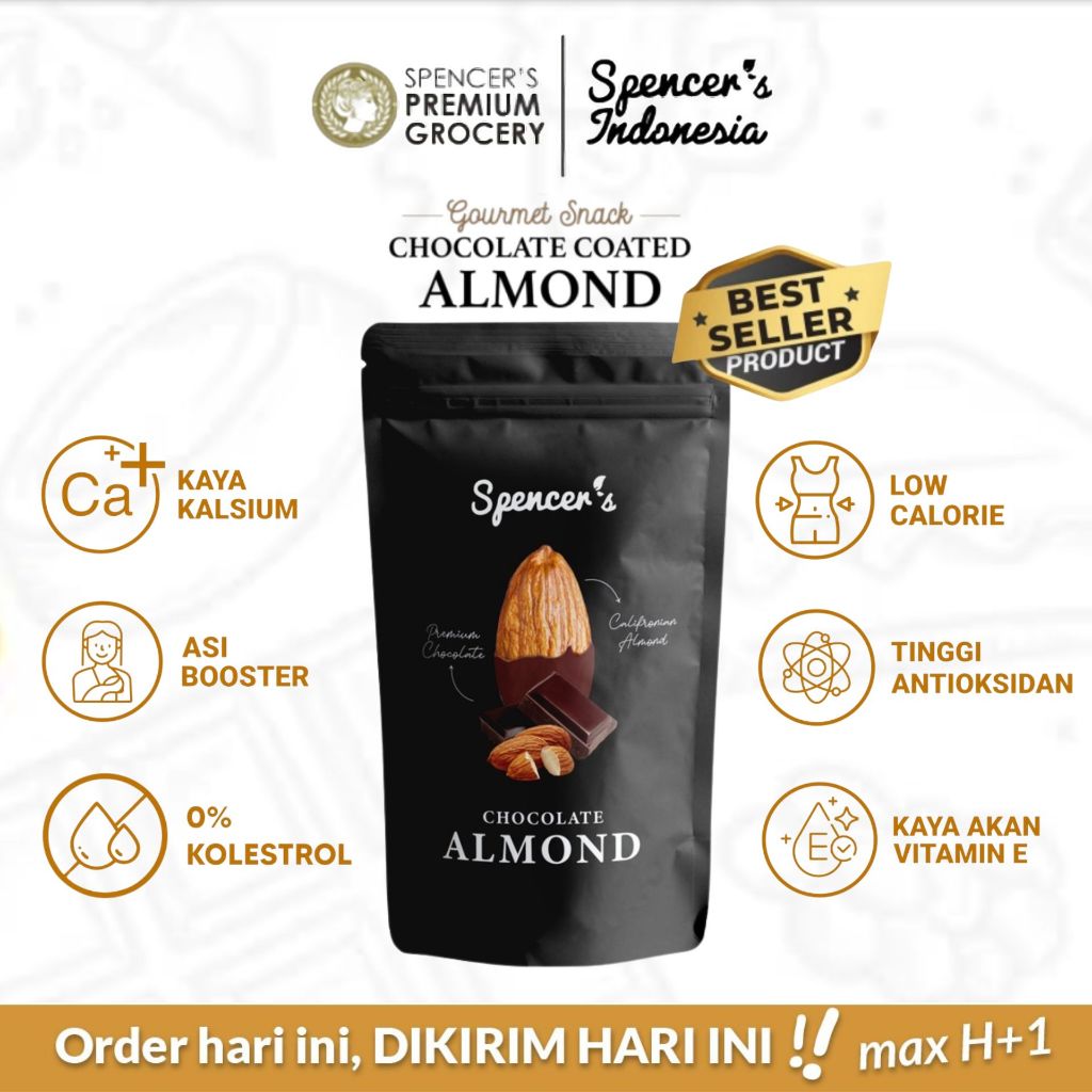 

Spencer's Chocolate Almond Snack (40gr) - Kacang Almond Rasa Cokelat