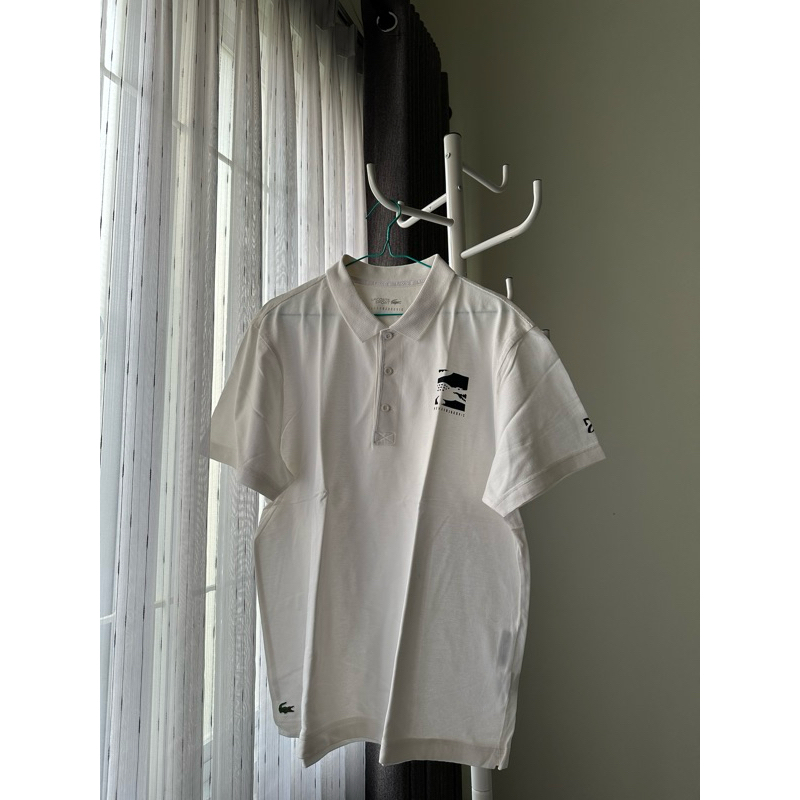 Baju Kaos Polo Pria Putih Merk Lacoste Original Preloved