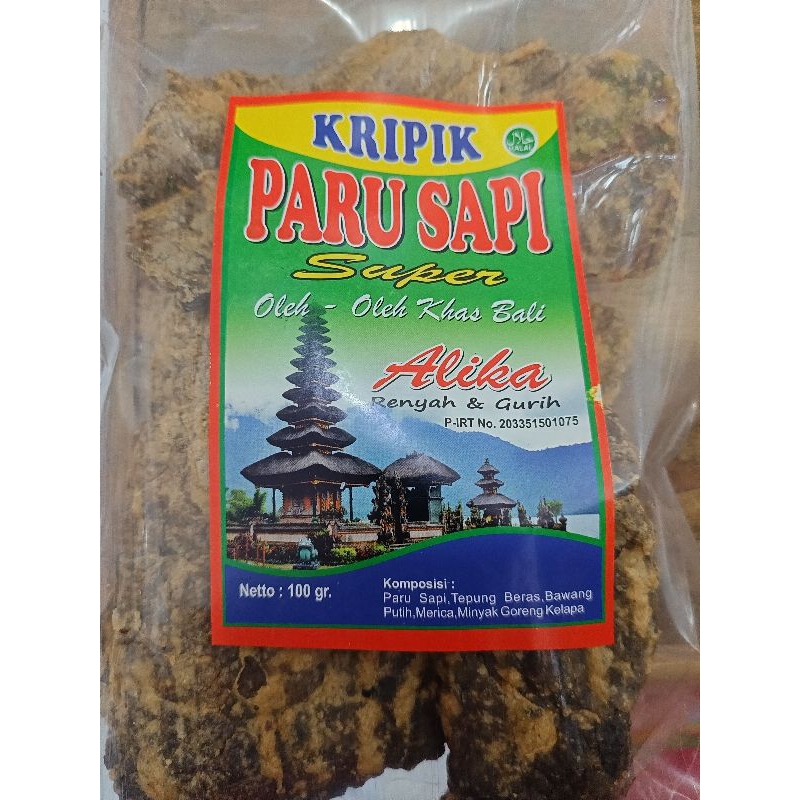 

KERIPIK PARU SAPI 100GR "ALIKA" OLEH OLEH ASLI KHAS BALI + BUBBLE WRAP PACKING FREE