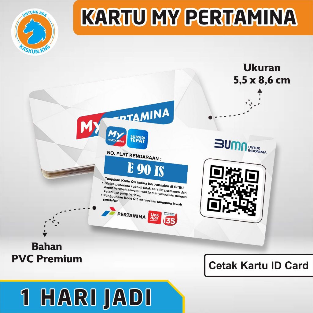 

Kartu ID Card BARCODE My Pertamina Praktis PVC PREMIUM - Model PC