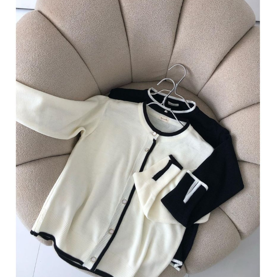 HECTIC Lili Cardigan Rajut Knitwear - Cardigan Tangan Panjang Slit - Cardigan Korean Style - Cardiga