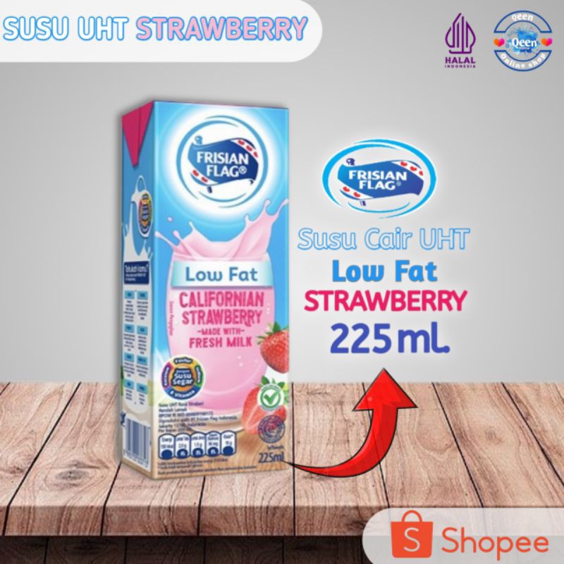 

FRISIAN FLAG Susu Cair UHT Strawberry 225 Ml/ Susu UHT Cair Low Fat Strawberry.