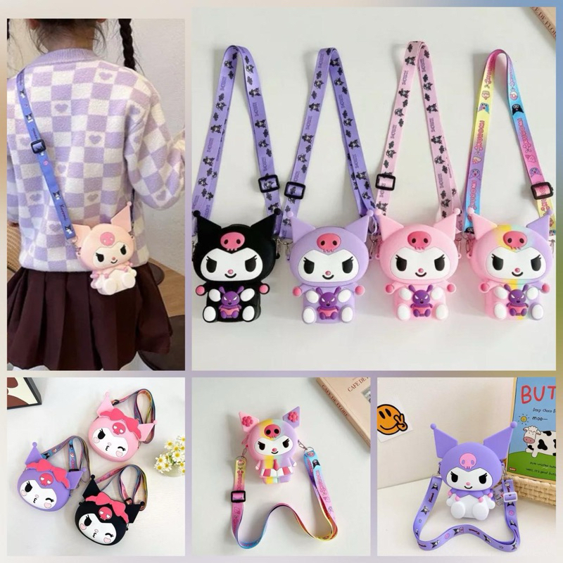 Tas Sanrio Bag Tas Silikon Karakter Lucu Kuromi Melody Tas Selempang Anak Karakter Sanrio