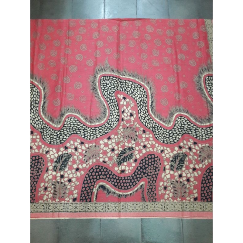 kain batik katun premiun motif 2 negri pink fanta