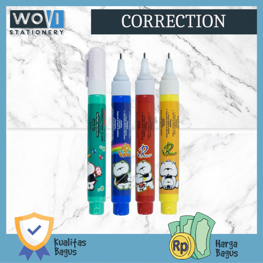 

[WOVI STATIONERY] Correction Fluid CF-P181B Joyko / Tip x Cair Joyko Motif Bear / Koreksi Penghapus Tulisan [PCS]