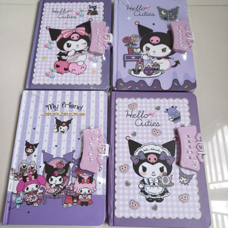 

Buku diary notebook sanrio ada lock gembok angka KUROMI